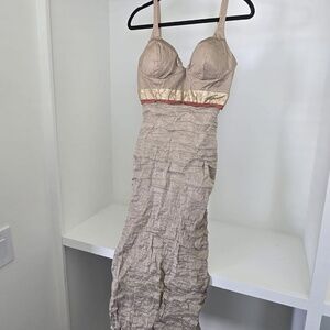 Nicole Miller Long Gold Fitted Dress
